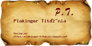 Plakinger Titánia névjegykártya